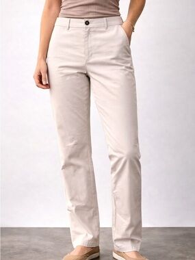La Perla Mid Rise Cotton Canvas Straight Leg Trousers Beige Size XXL